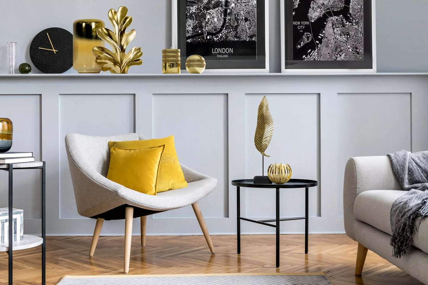 Dekoratīva figūriņa Lapa 13/8/56 cm zelts - N1 Home