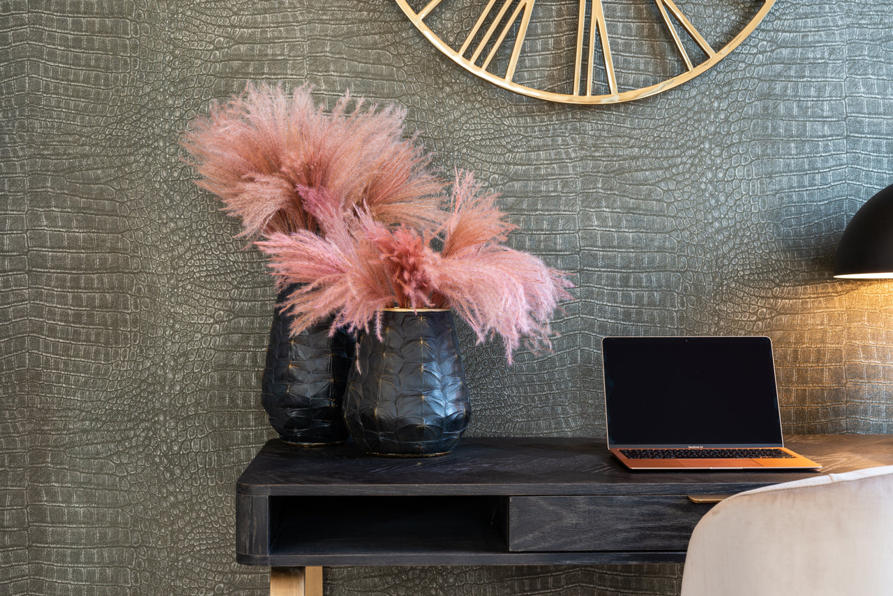 Konsole Blackbone Brass black rustic Richmond Interiors 76/140/60 cm melns - N1 Home