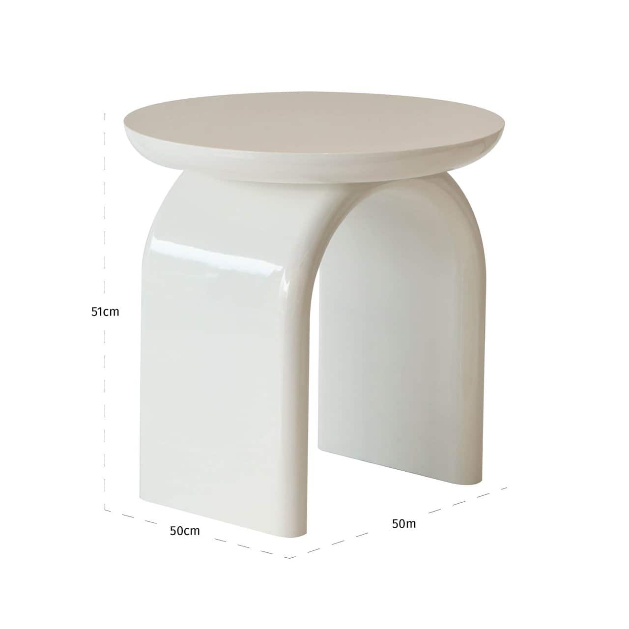 Kafijas galds Merrick Richmond Interiors 50/50/51 cm coconut milk - N1 Home