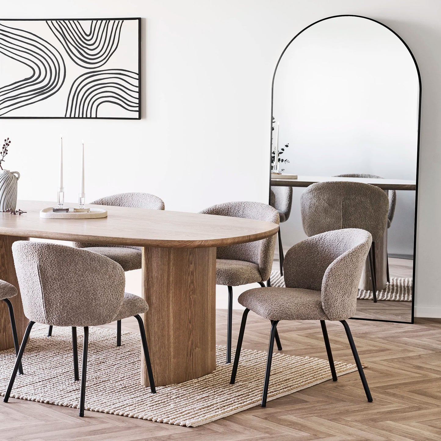 Spogulis Bilbao 90/180 cm melns
