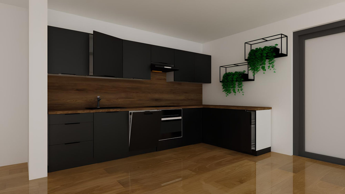 Virtuves zemāks skapis Aldo 80/44/60 cm melns - N1 Home