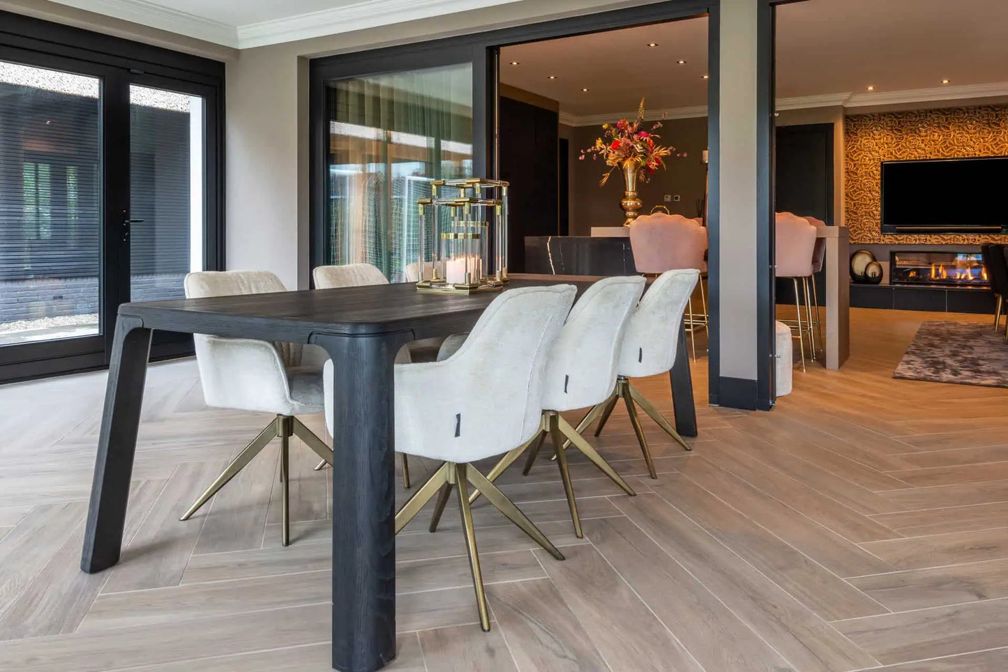 Krēsls Aline FR Richmond Interiors 82/59/61 cm white chenille - N1 Home