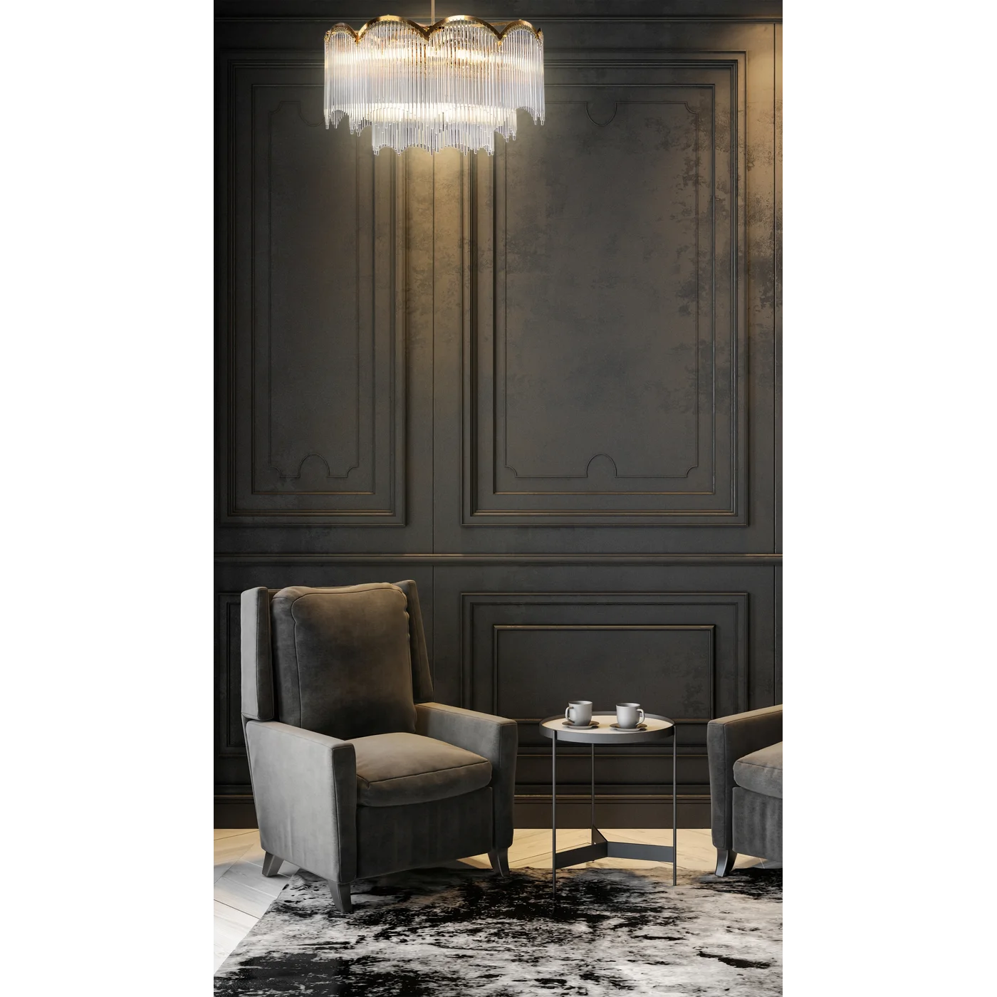 Lustra Salm 60 x 55 cm, balts/zelts - N1 Home