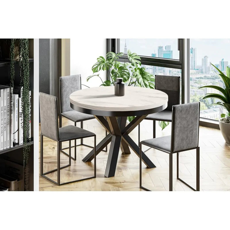 Galds Narv 100/176 cm balts marmors - N1 Home