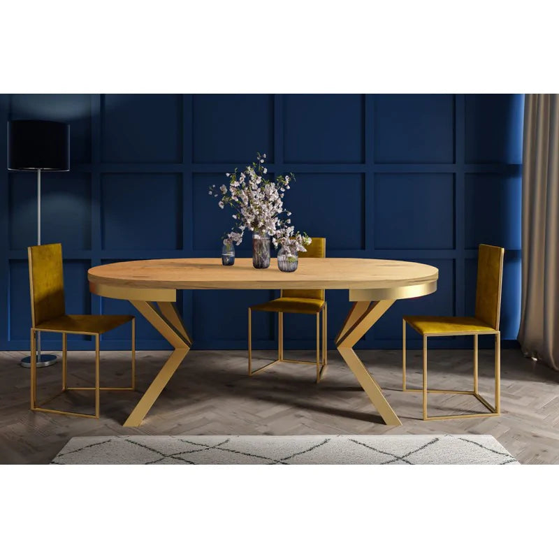 Galds Narv zelts 100/176 cm; 120/196 cm Lanselots ozols - N1 Home