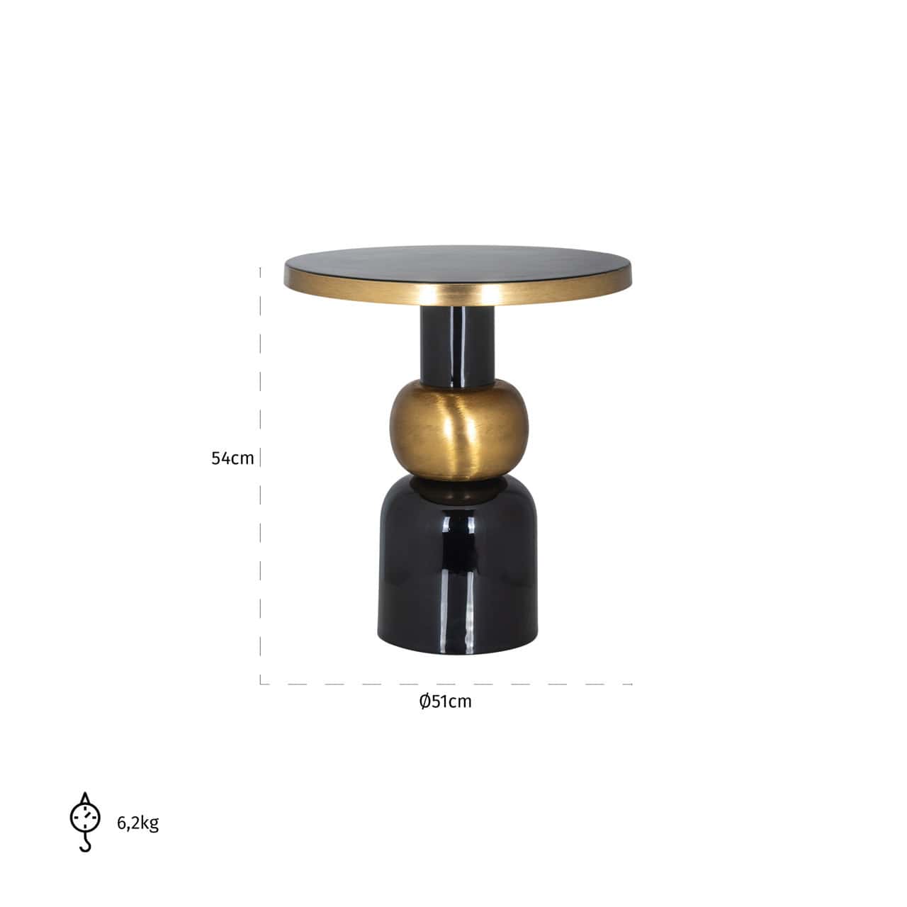 Kafijas galds Mose Richmond Interiors 51/54/51 cm melns