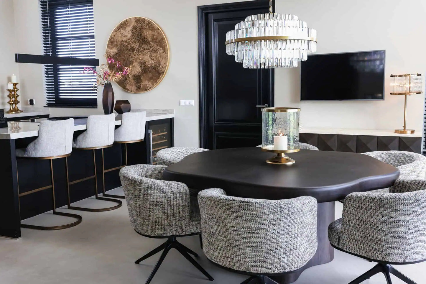 Lustra Desire brushed gold Richmond Interiors 38/65 cm zelts - N1 Home