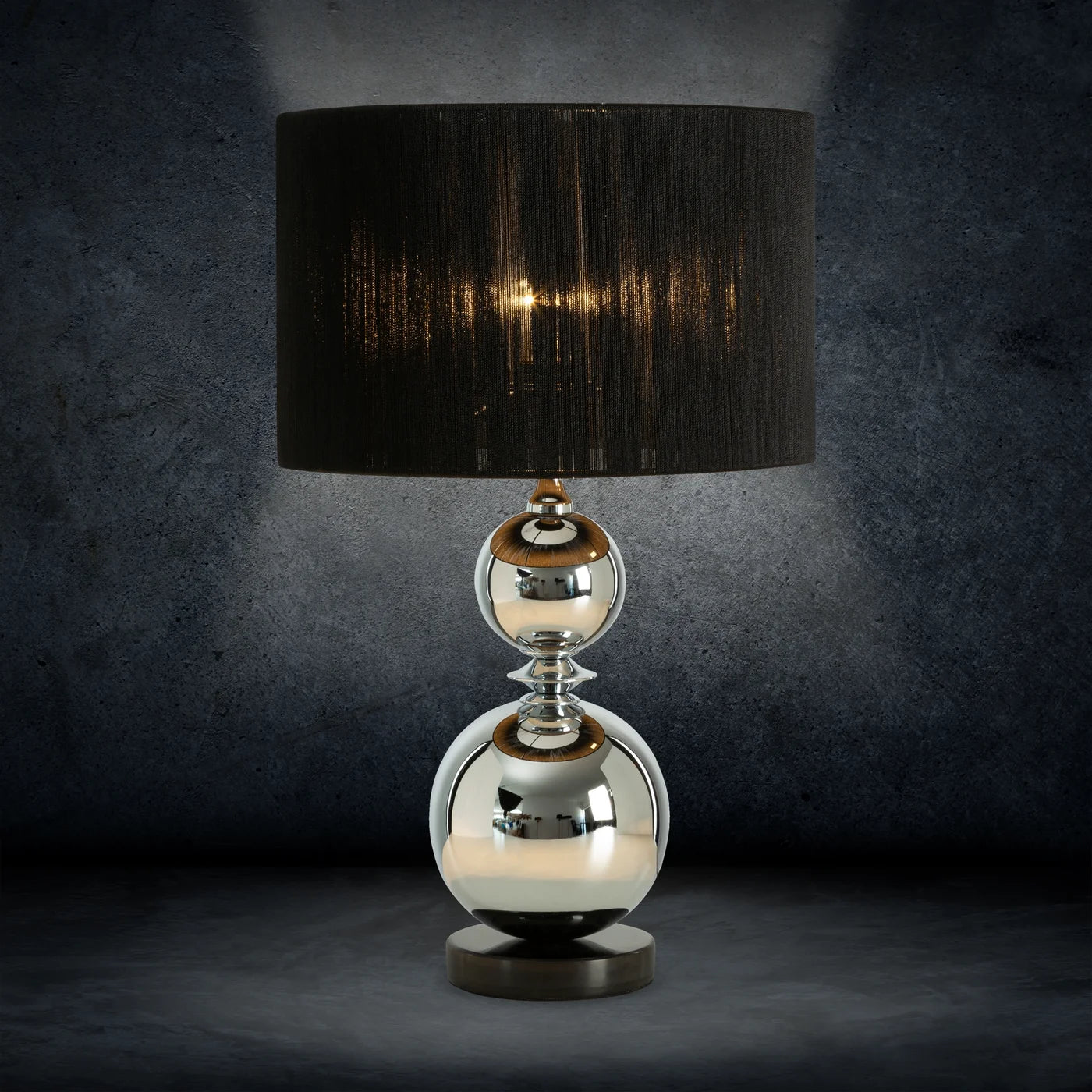 Galda lampa Zen 36/56 cm melns/sudraba - N1 Home