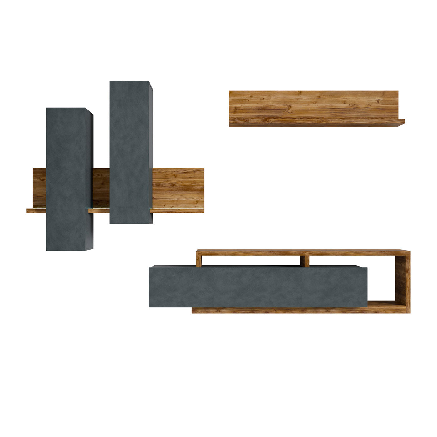 Sienas bloks Botes 219+/52/200 cm ābols/betons