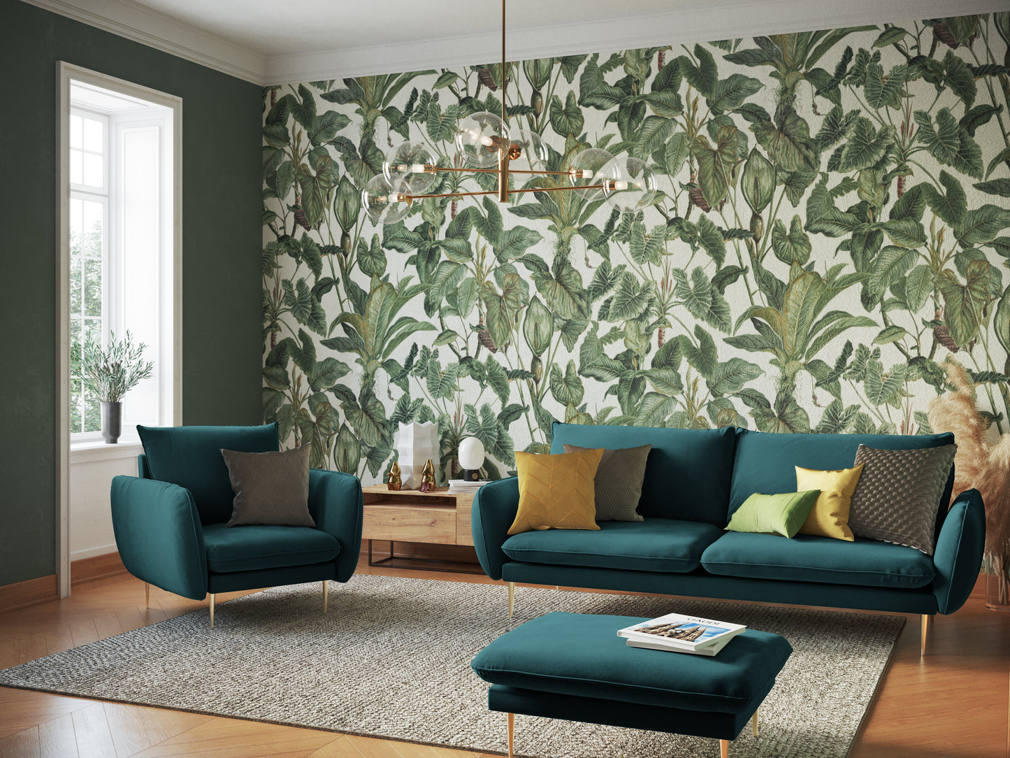 Atzveltnes krēsls Cosmopolitan Design Vienna 97x94x95 cm jūras zaļs - N1 Home