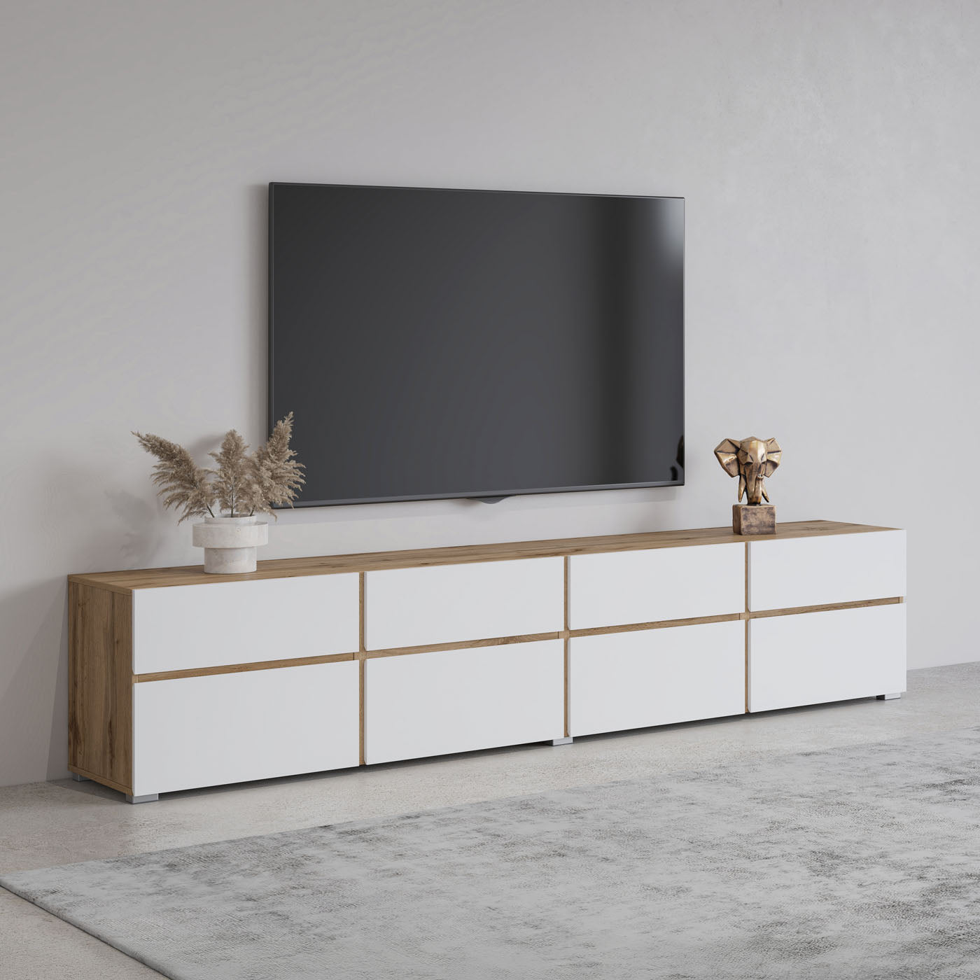 TV skapis Krosit kolekcija 225/48/40 cm Votan ozols/balts - N1 Home