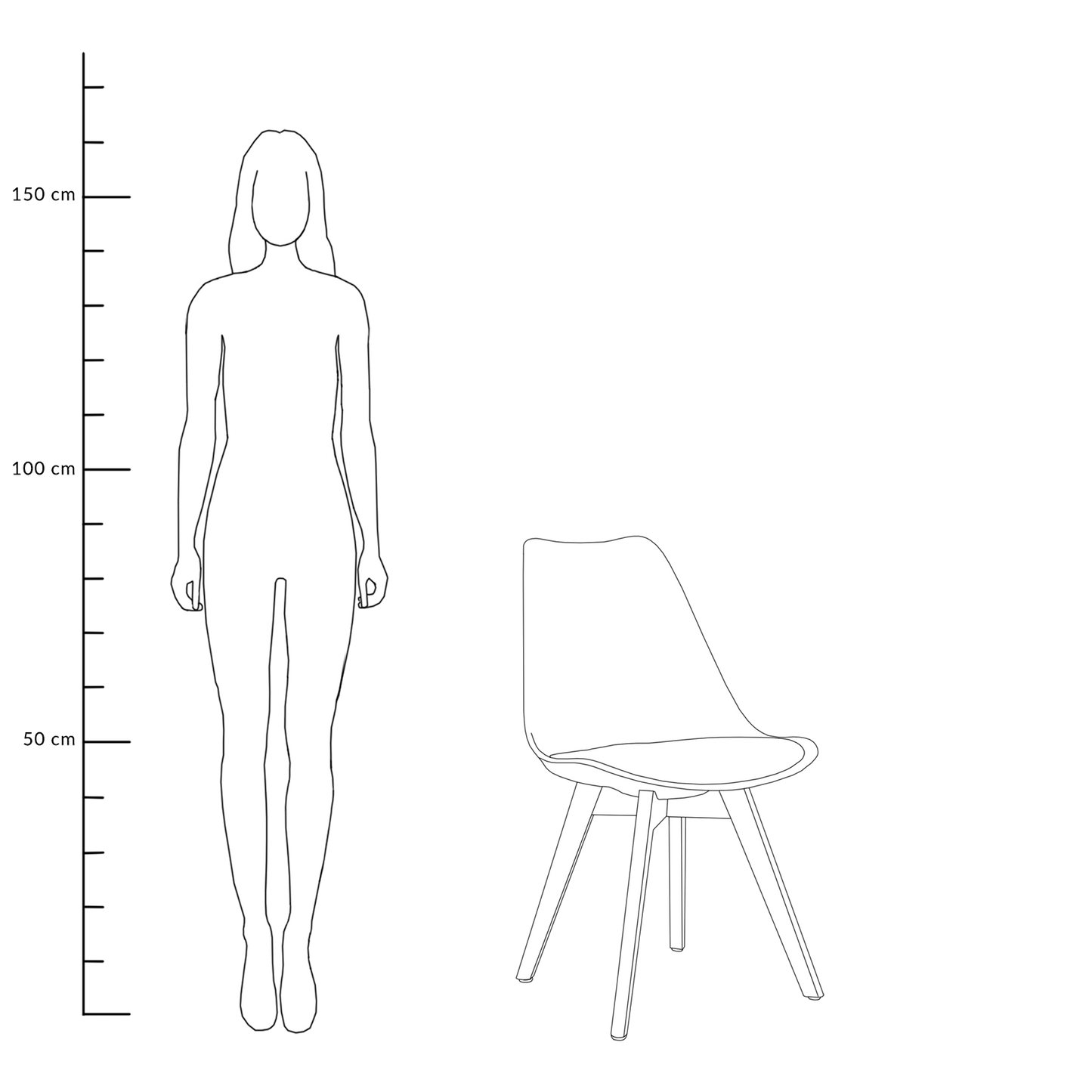 FISCO krēsls, plastmasa, balts 49x41x84 cm