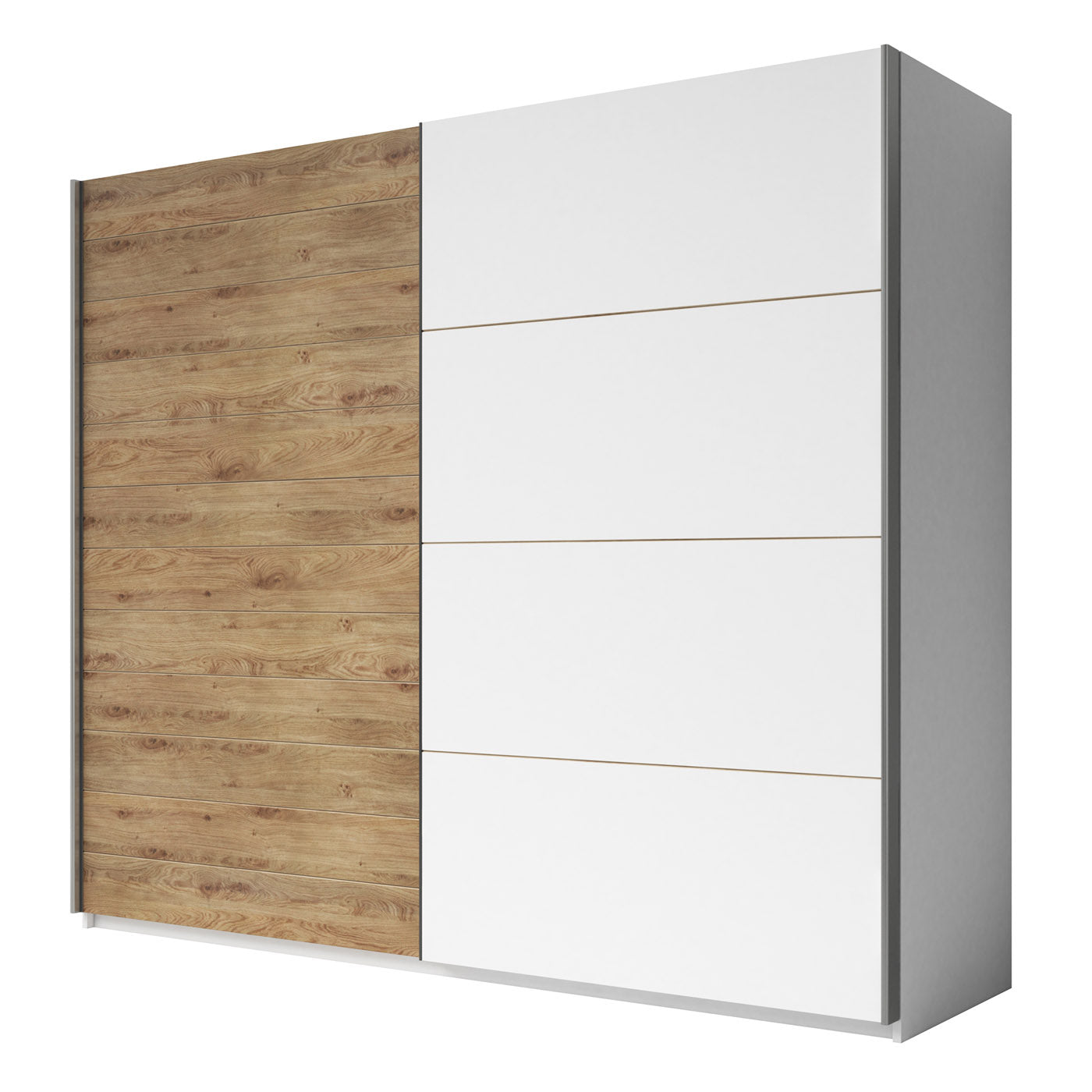 Skapis Galateja 200; 221; 270/61/210 cm balts/Boforts ozols - N1 Home