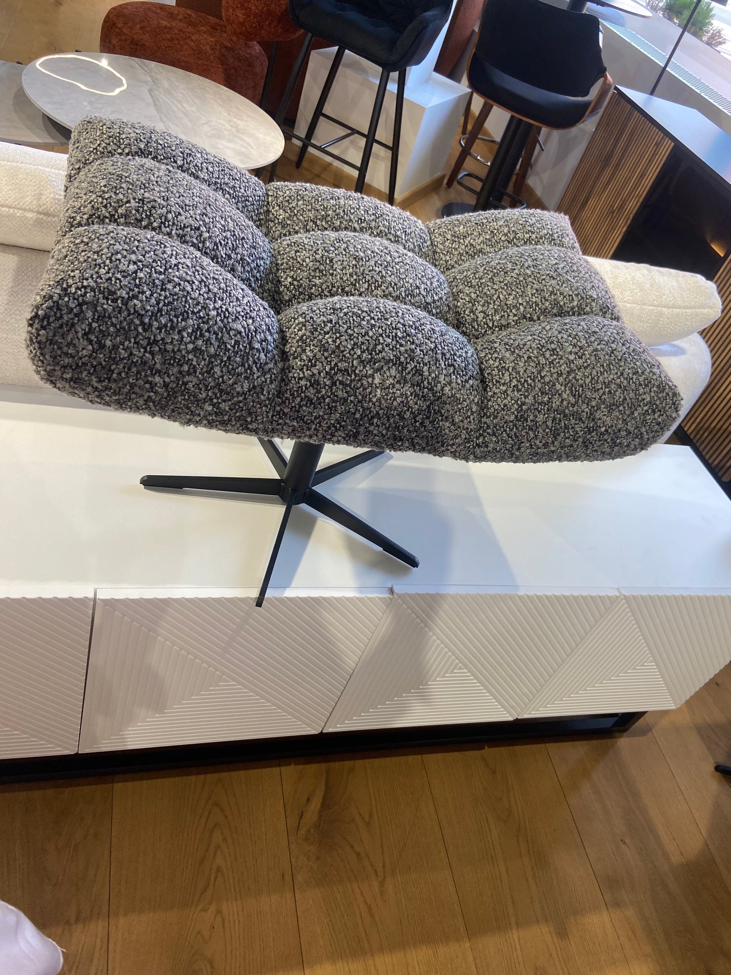 Pufs Sins 45/46/69 cm balts, florence 3 taupe - N1 Home