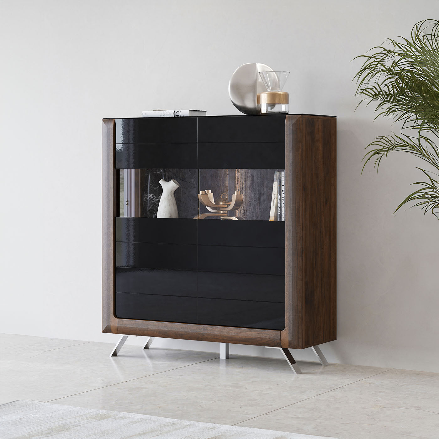 Kumode Kavasari 128/44/137 cm Kolumbijas valrieksts/melns - N1 Home