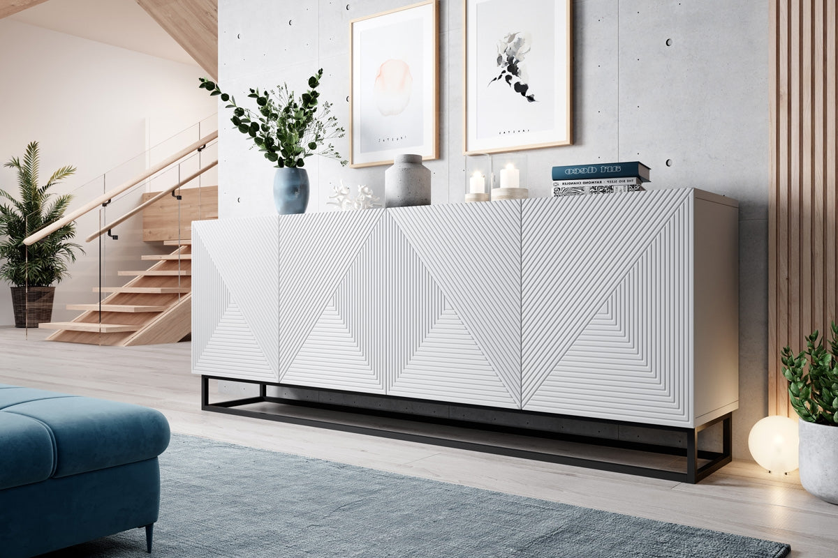 OSLO kumode ar metāla kājām 200/81/43 cm balts