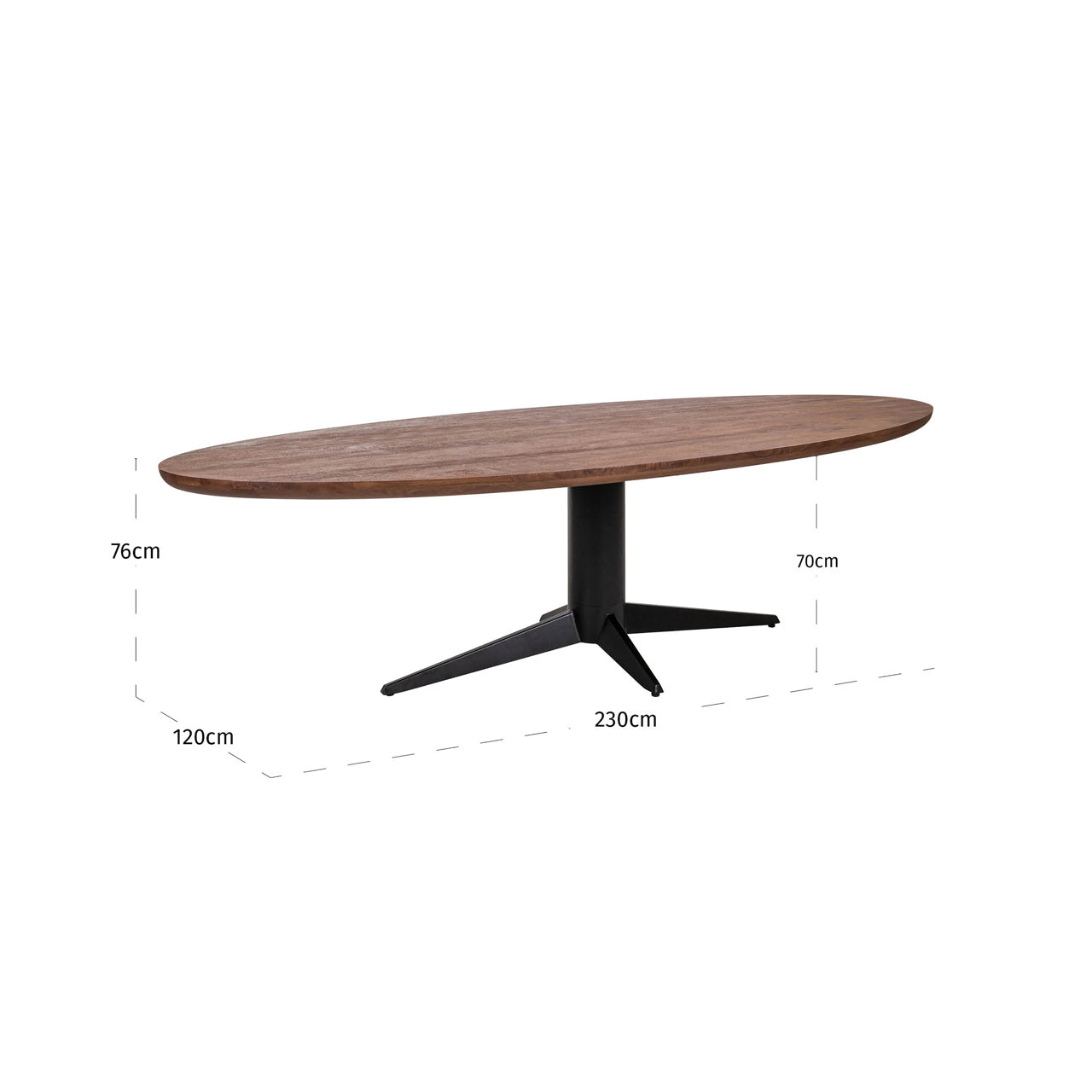 Galds Stafford Richmond Interiors 230;280/76/110;120 cm spicebrown oval
