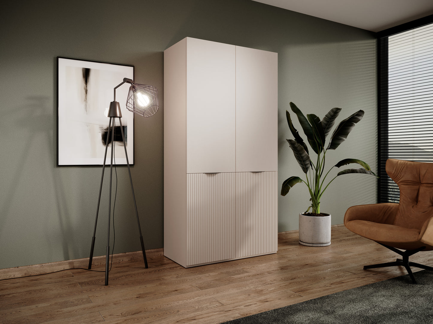 Skapis ENZO 101/200/51 cm bēšs - N1 Home