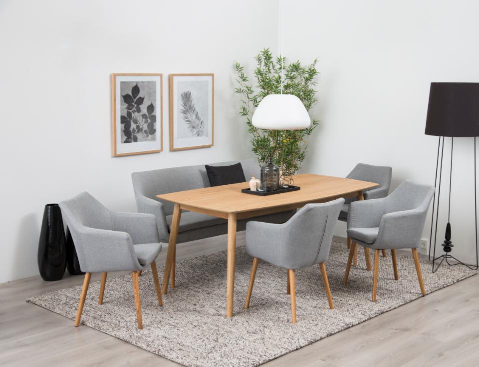 Krēsls Nor 58/58/84 cm gaiši pelēks/ozols - N1 Home