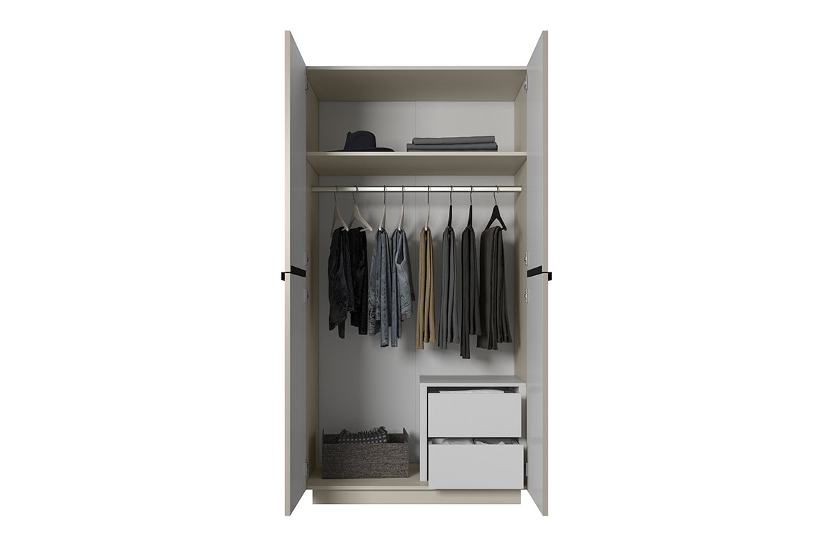 Skapis AUSTIN ar atvilktņas melns 100/207/62 kašmirs - N1 Home