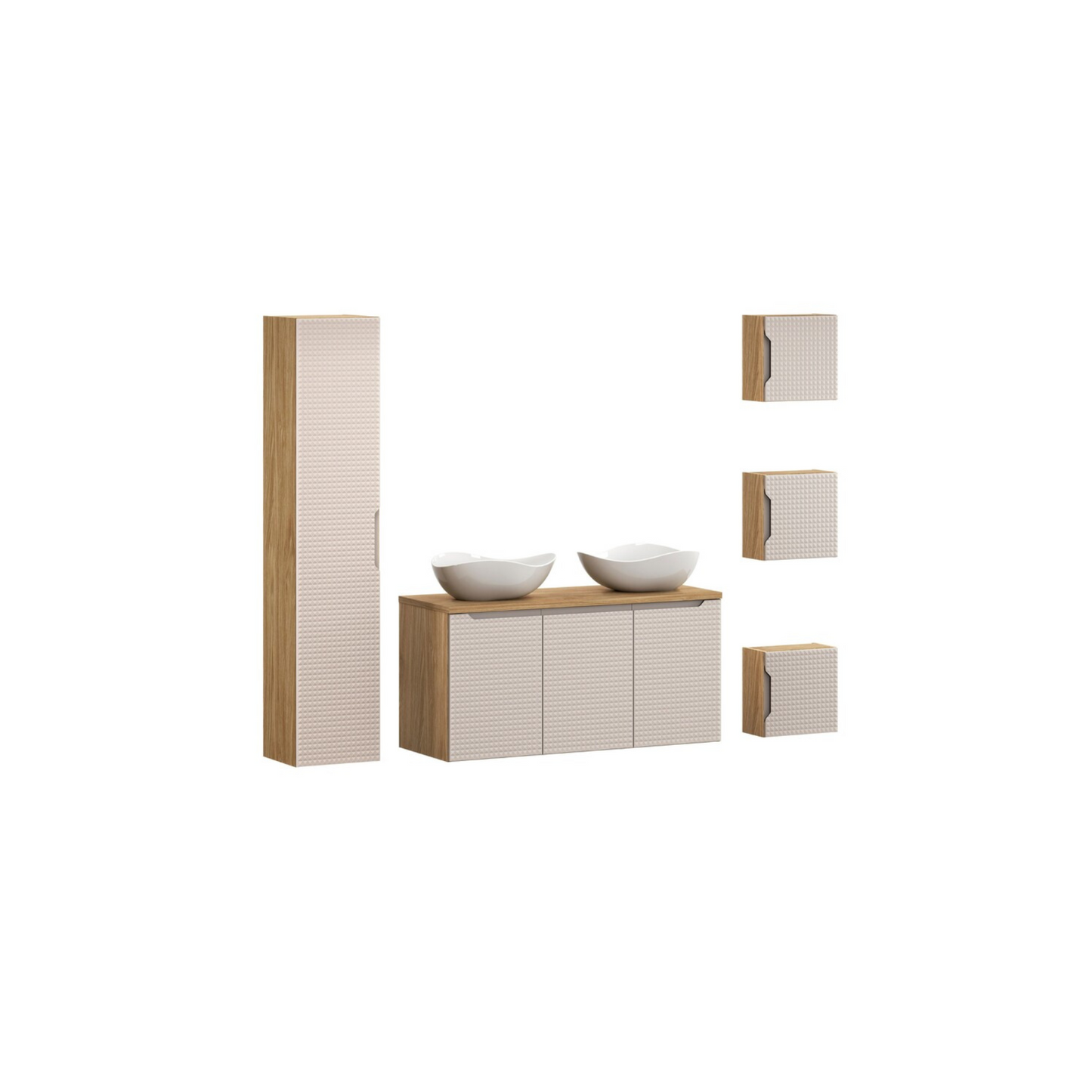 Vannas istabas mēbeļu komplekts Lukso A kašmirs - N1 Home