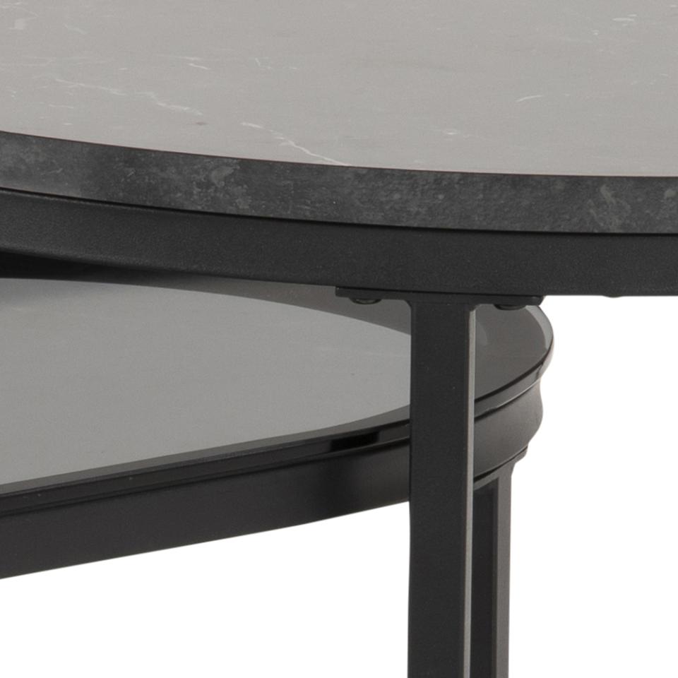 Kafijas galds Spir 70x70x42 cm, 70x40x33,4 cm melns - N1 Home
