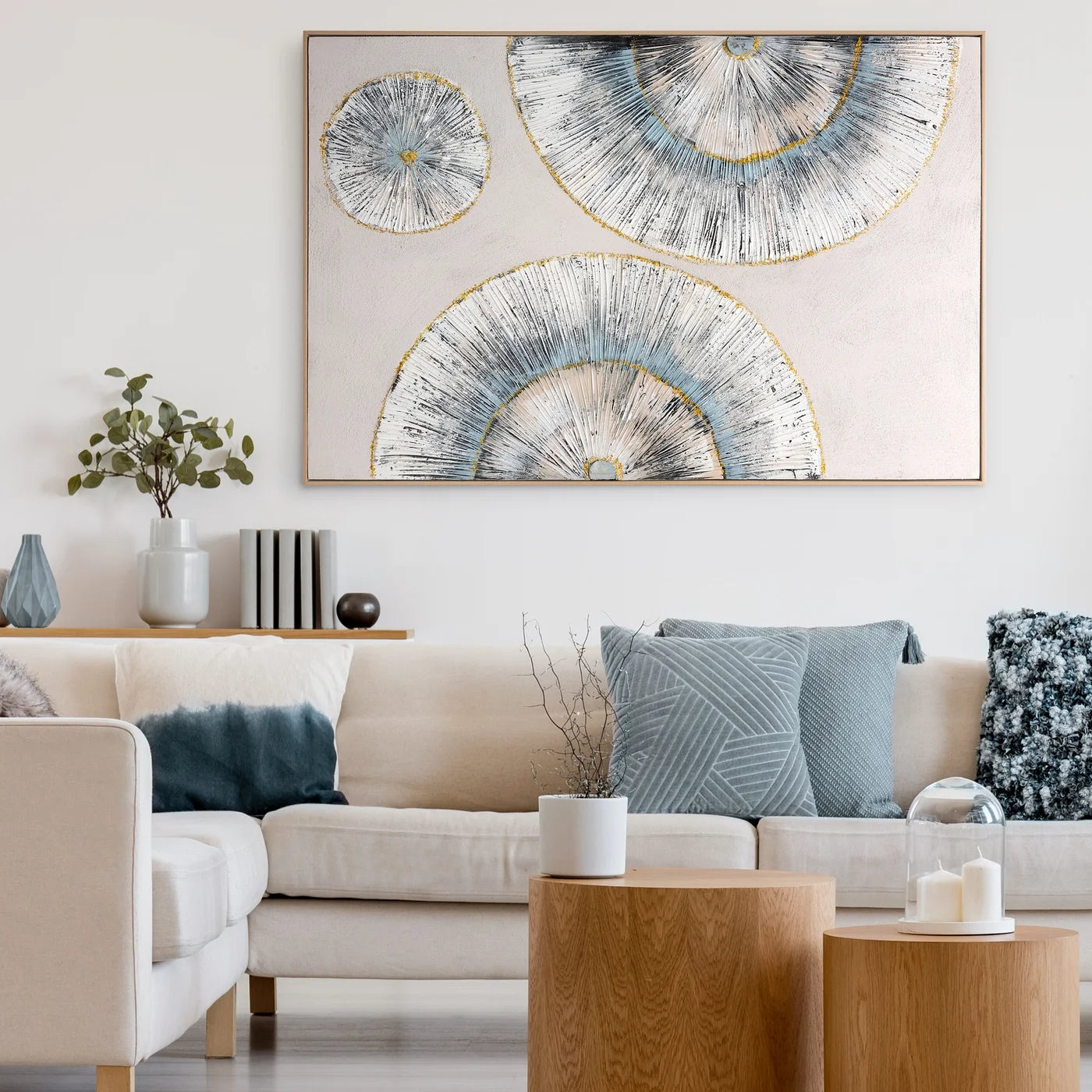 Glezna uz audekla ar ģeometrisku motīvu Ring O 82/122 cm - N1 Home