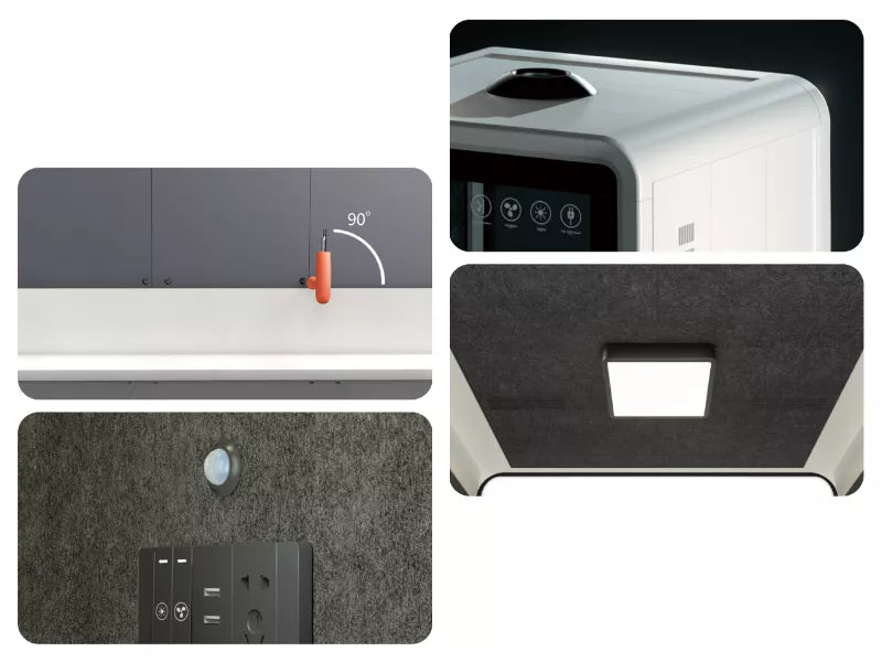 Akustika mierigs kabīne Cubo 234/100/96 balts/dzelts - N1 Home