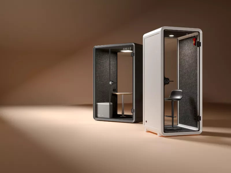 Akustika mierigs kabīne Cubo XL 234/220/153 cm melns/pelēks - N1 Home