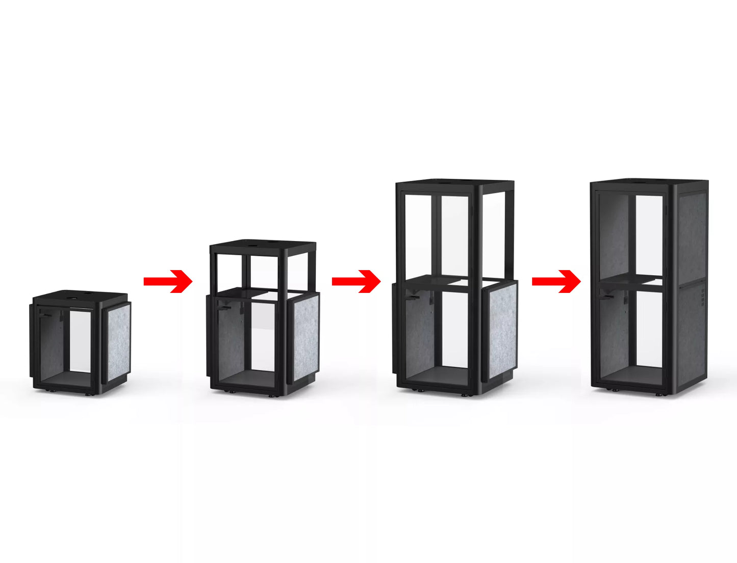 Akustika mierigs kabīne Podi 226/102/102 cm tumši pelēks - N1 Home