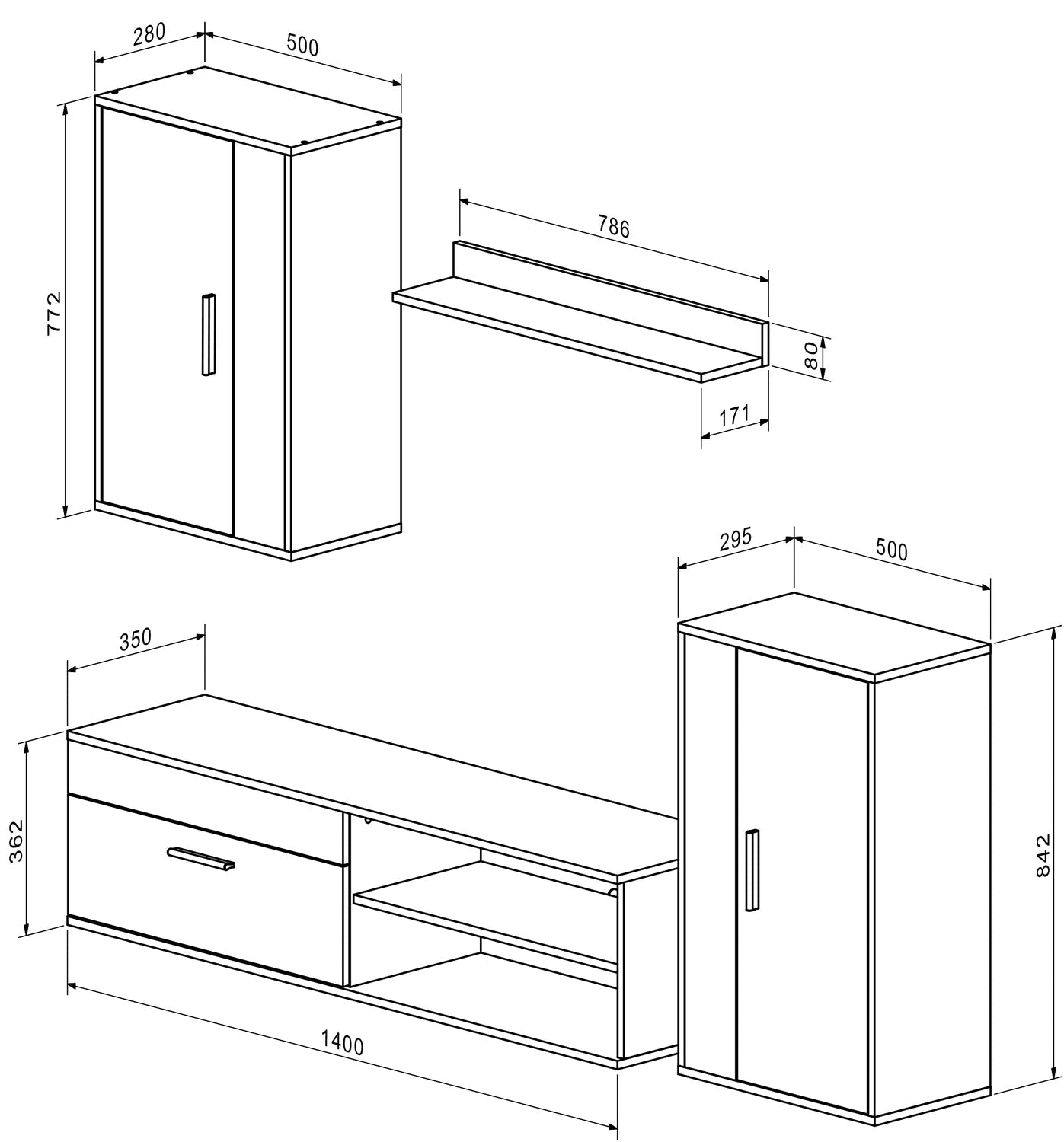 Mēbeļu komplekts Bensi 190 cm Artizan ozols/kašmirs - N1 Home