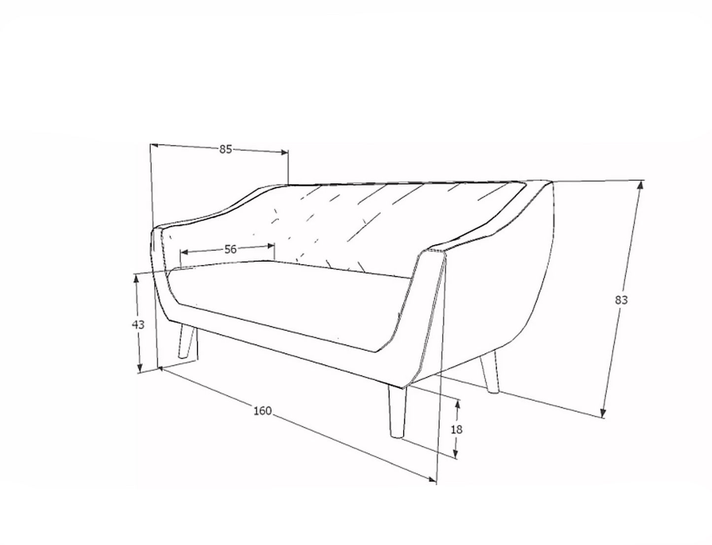 Dīvāns GERA 56/43/160 olives - N1 Home