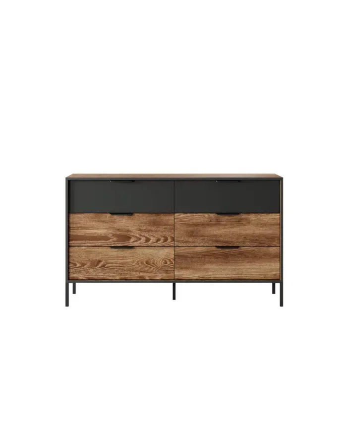 Kumode Milts 137/81/39 cm kastaņkrāsas/antracīts - N1 Home