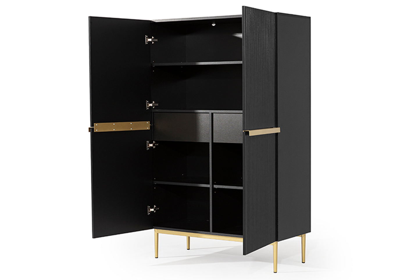 Kumode Austin 100/160/45 cm melns/zelts - N1 Home