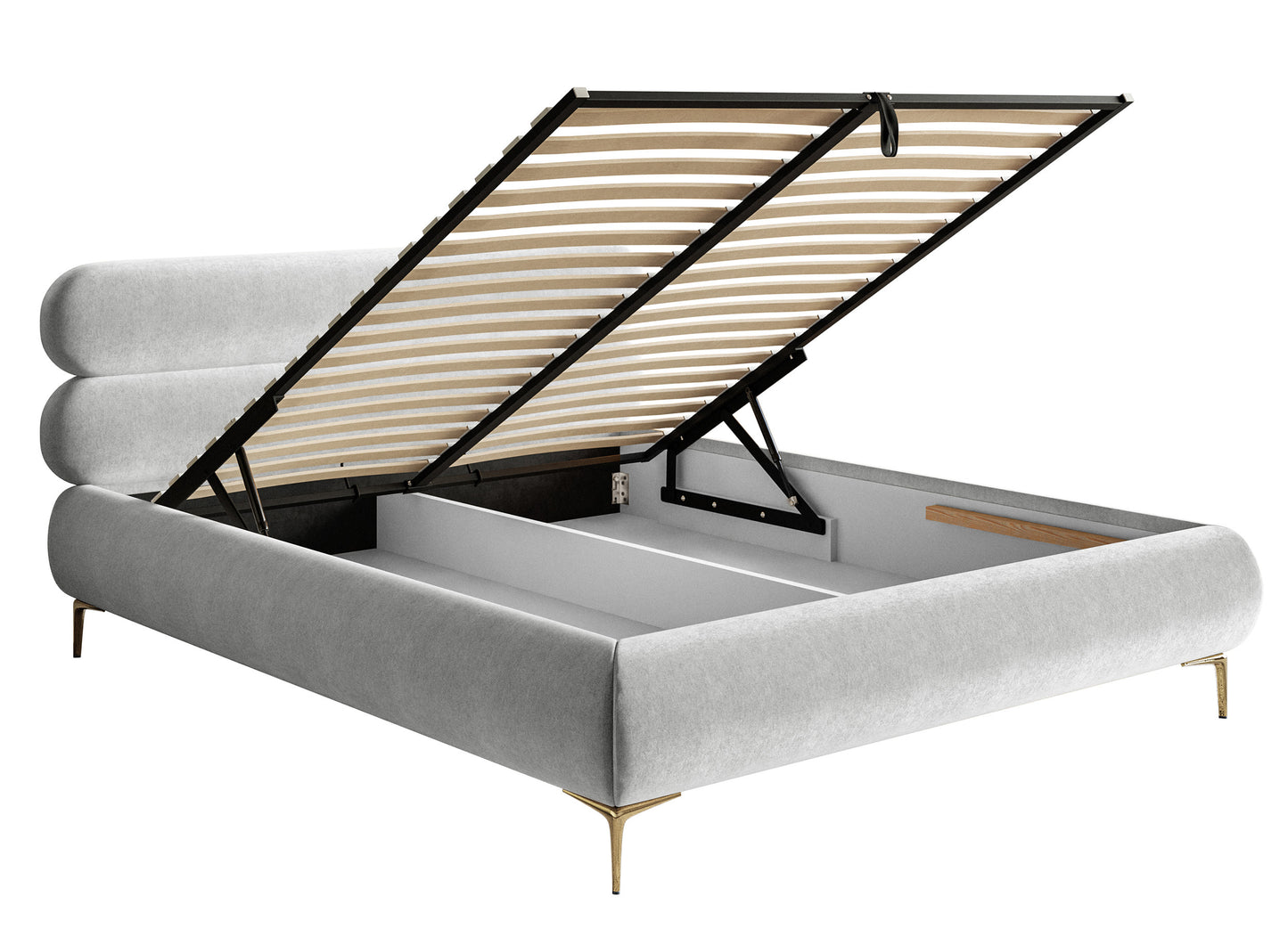 Gulta ar glabātuvi Loure 140/160/180x200 cm Amon 09/zelts kājas - N1 Home