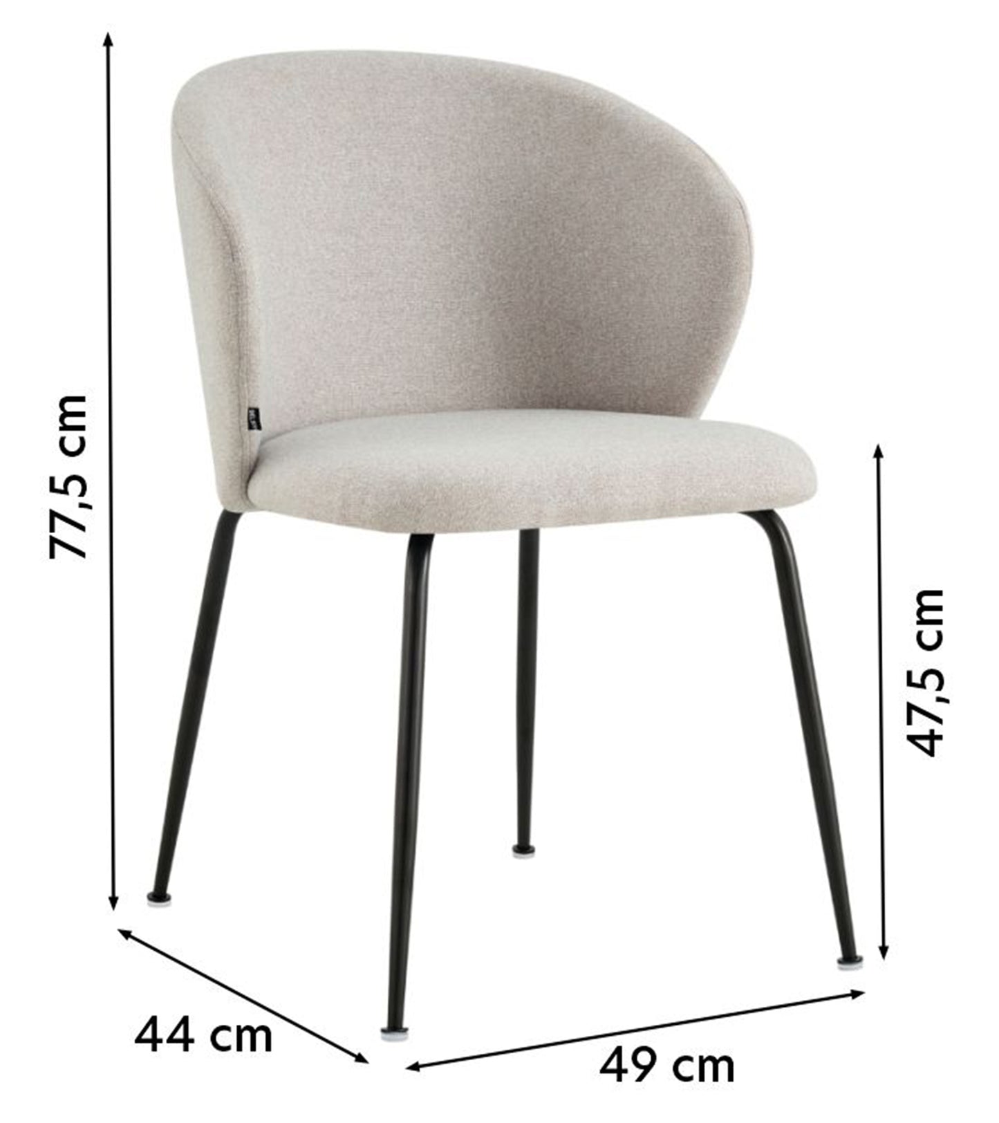 Krēsls Meali 77,5/44/49 cm sudrabs - N1 Home