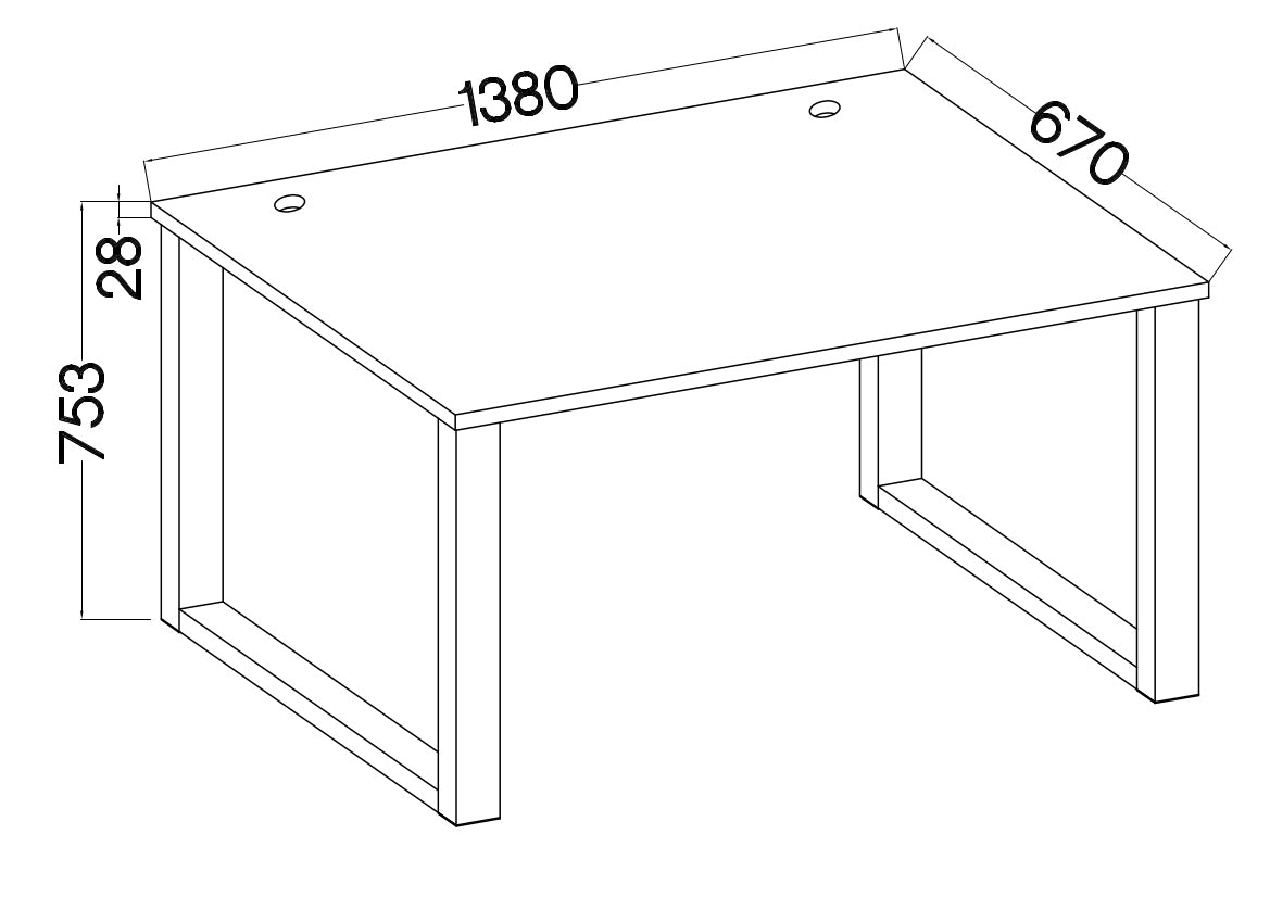 Biroja galds Stun 75/138/67 cm ozols - N1 Home