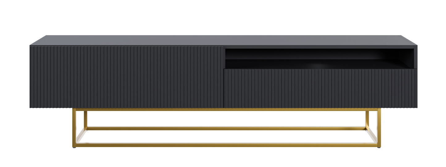 TV skapis Velda A 175/46/31 cm melns/zelts