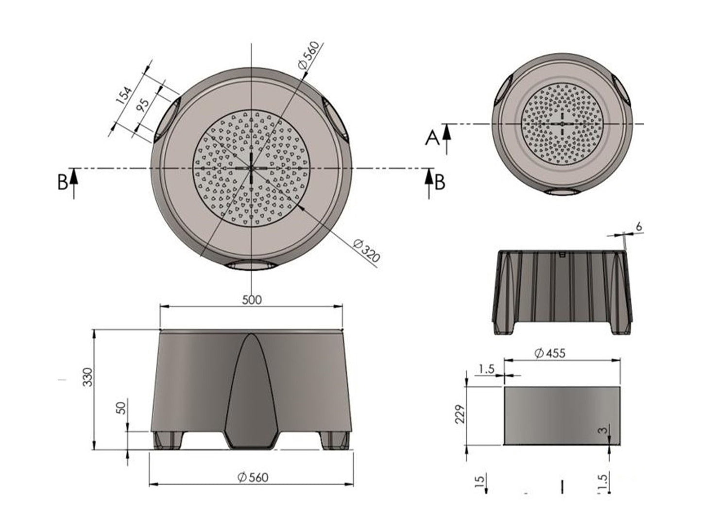 Bezdūmu kamīns Flyfire 56/33/56 cm melns - N1 Home