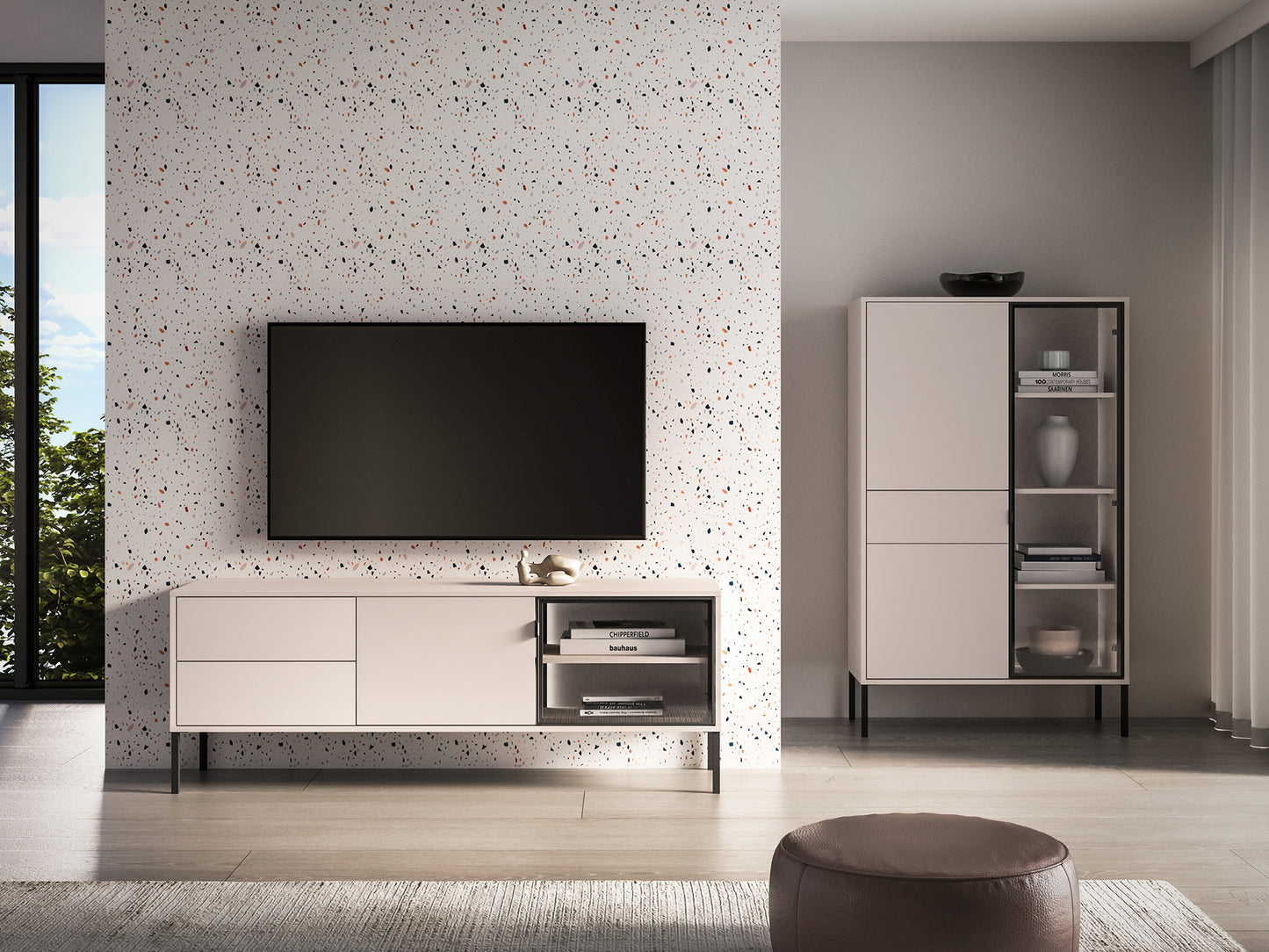 TV skapis Baree 160/59/40 cm kašmirs