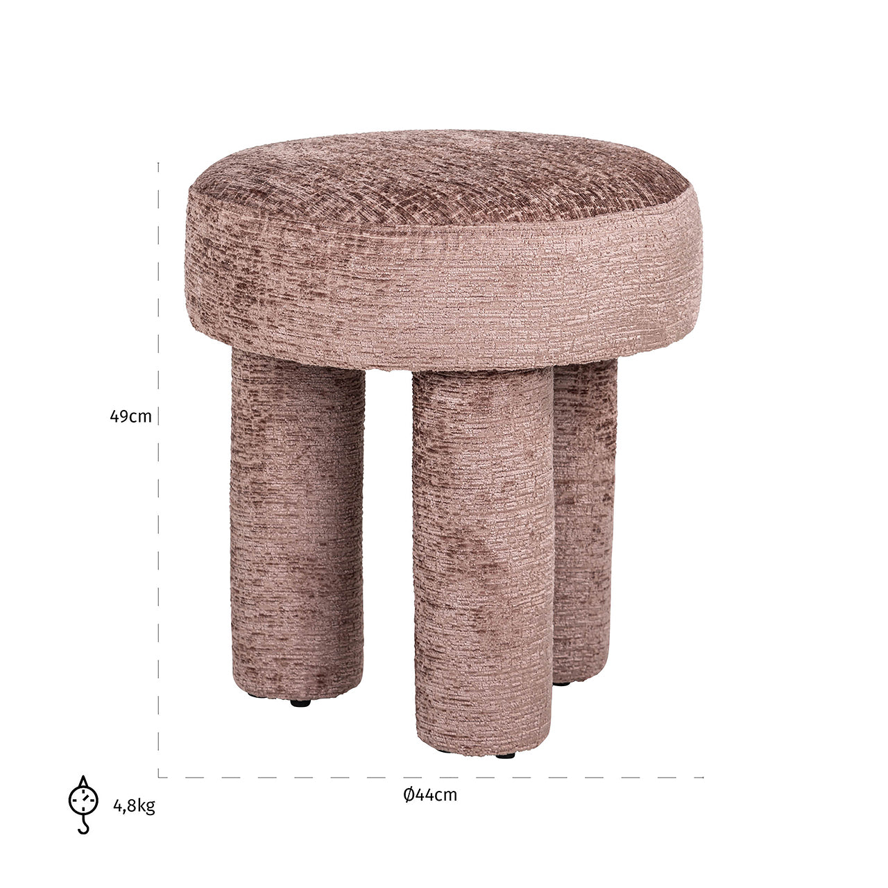 Pufs Pommery Richmond Interiors 49/44/44 cm Fusion pale 200 - N1 Home