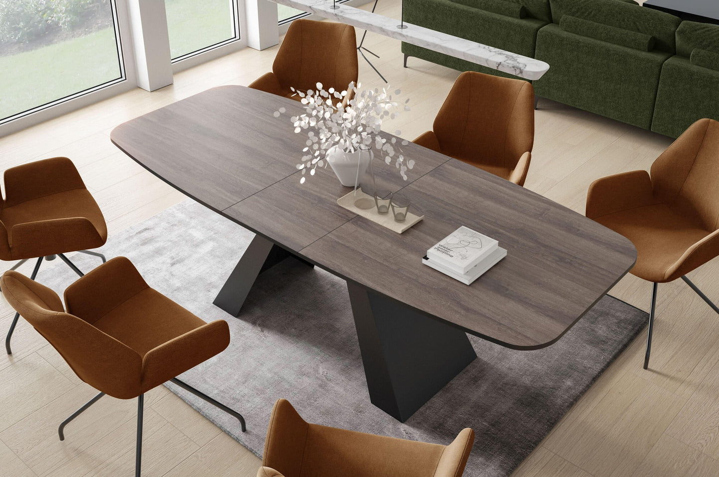 Galds Myra 160/76/80 cm Antracīts Šermans ozols - N1 Home