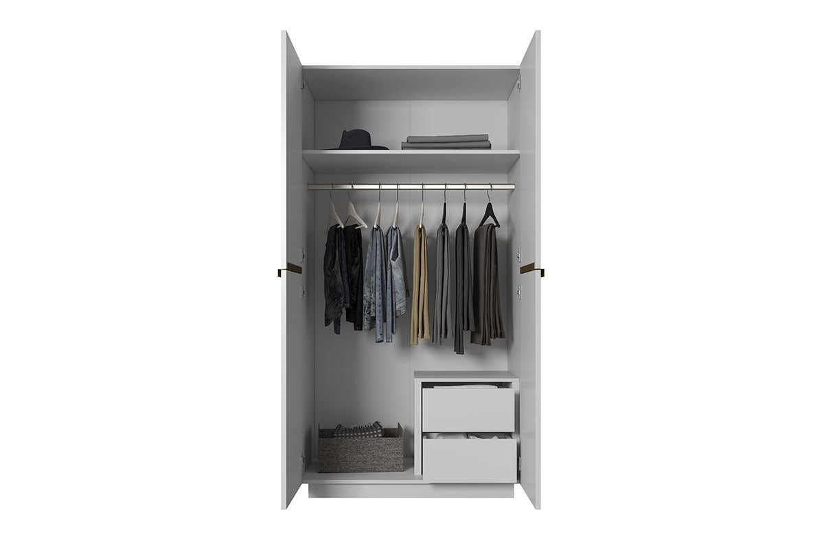 Skapis AUSTIN ar atvilktņas zelta 100/207/62 balts - N1 Home