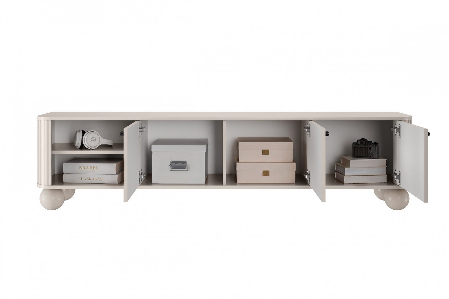 TV skapis Vespa 187/48/38 cm kašmirs/melns - N1 Home