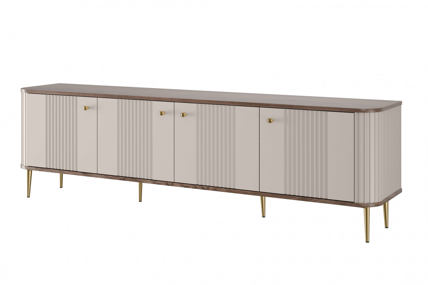 TV skapis Vespa 187/51/38 cm kašmirs/rieksts/zelts - N1 Home