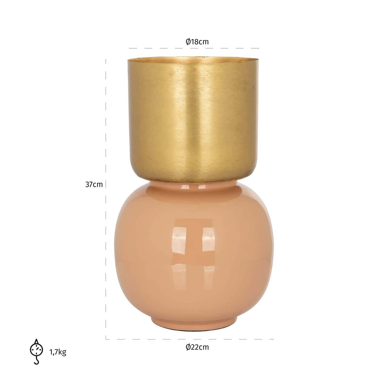 Vāze Calla Richmond Interiors 22/22/37 cm rozā