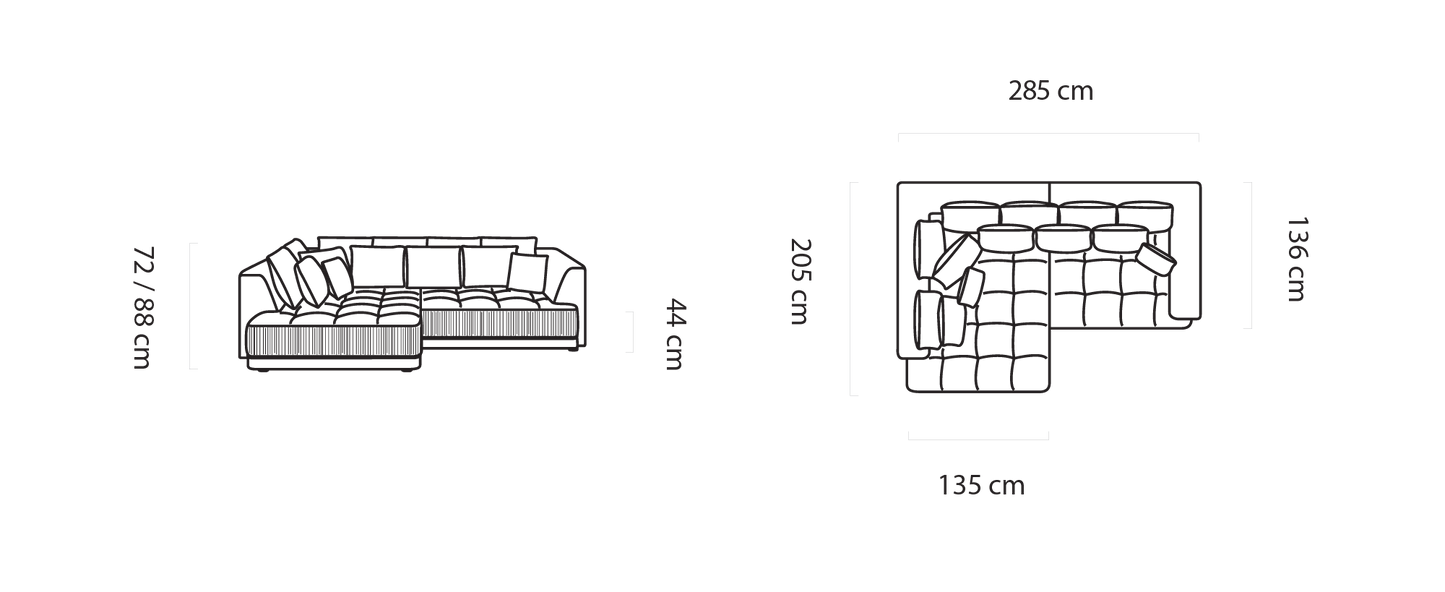 Dīvāns FOLK 285/205/136 cm - N1 Home