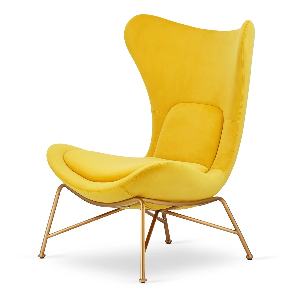 Krēsls Dot Design Varde samta  78x98x43 cm dzelts - N1 Home
