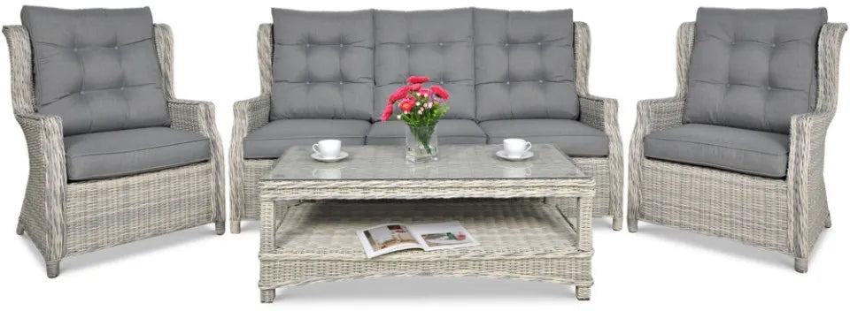 Dārza komplekts Trivo 3 pelēks/balts - N1 Home