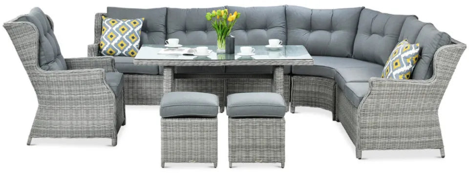 Ēdamgalda komplekts Dova 306/246/87 cm stone pelēks - N1 Home